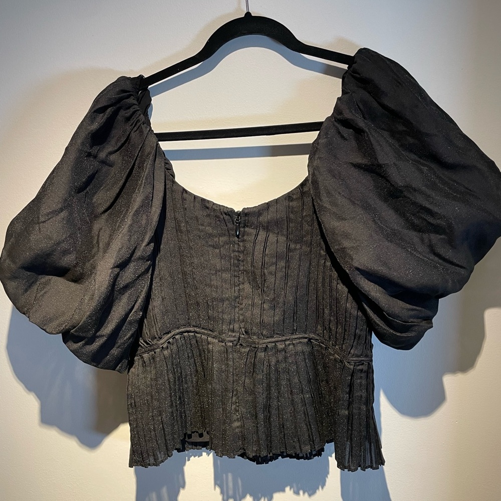 Banana Republic Black Puff Sleeve Blouse - Picture 4 of 7